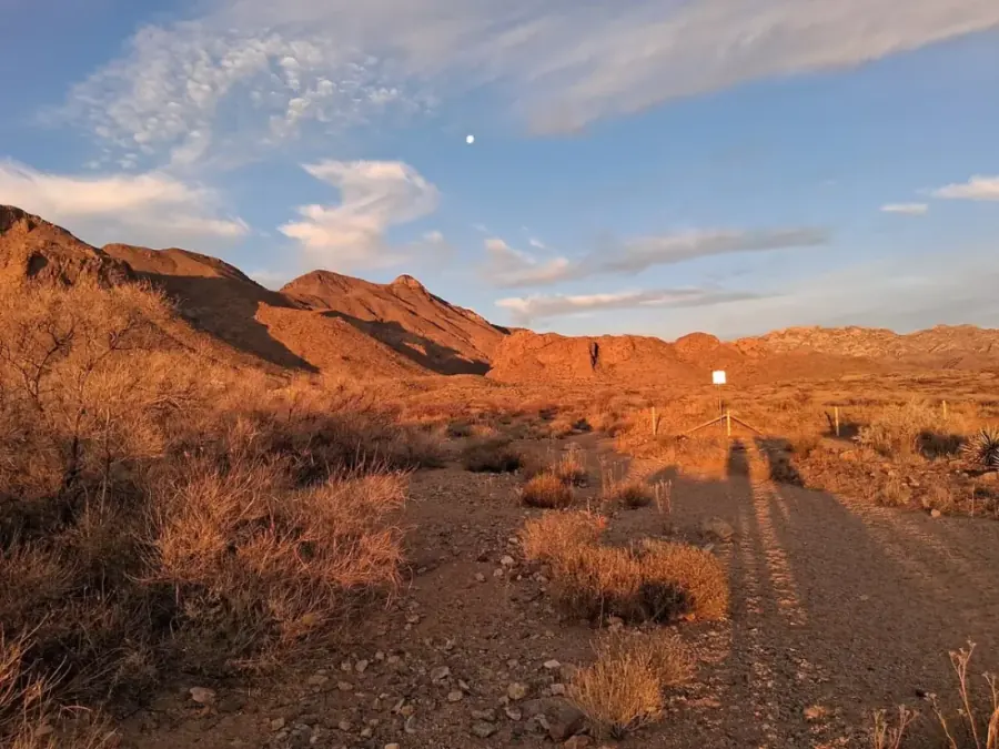 Chihuahuan desert and the Franklin Mountains near El Paso TX at golden hour